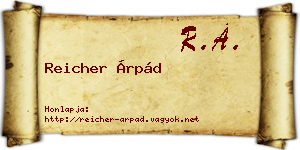 Reicher Árpád névjegykártya